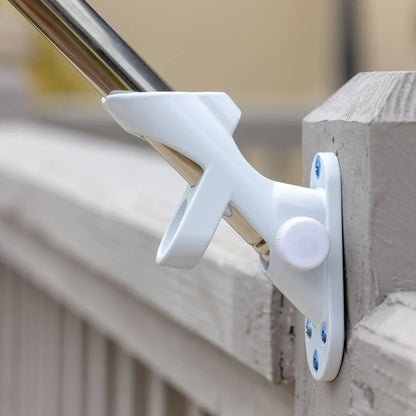 Weather-resistant aluminum flagpole bracket detail