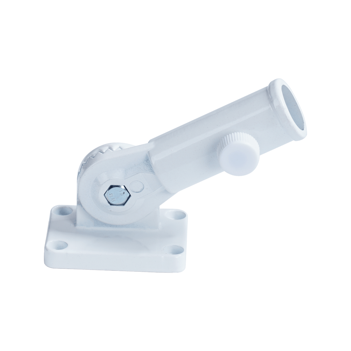Adjustable aluminum flagpole bracket mounting detail