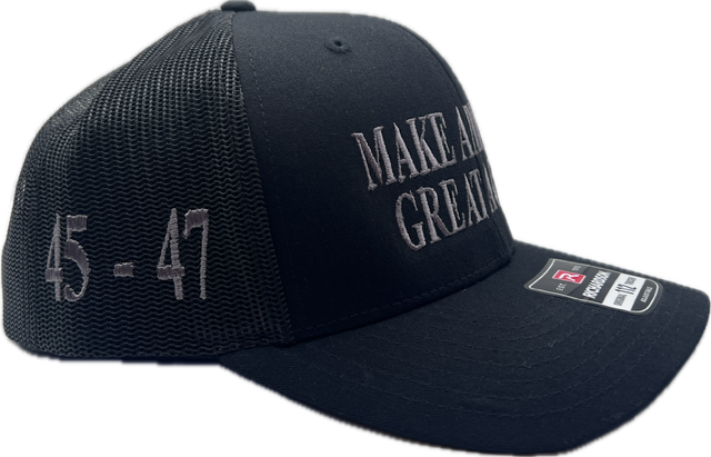 Dark MAGA Cap with sleek, understated design and bold embroidery, ideal for a modern patriotic statement.