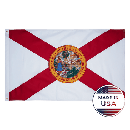 Florida state flag made in USA with embroidered outdoor construction