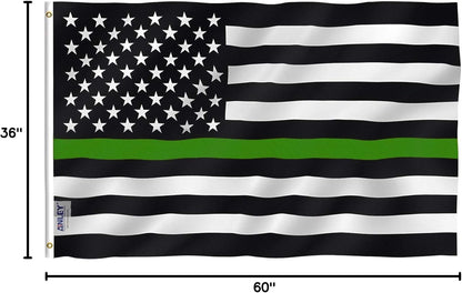 Thin Green Line Flag – 3x5 Ft Polyester All-Weather Outdoor Flag