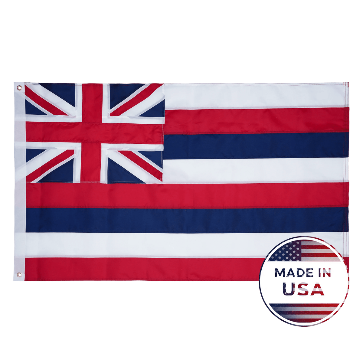 Hawaii state flag made in USA with embroidered outdoor construction