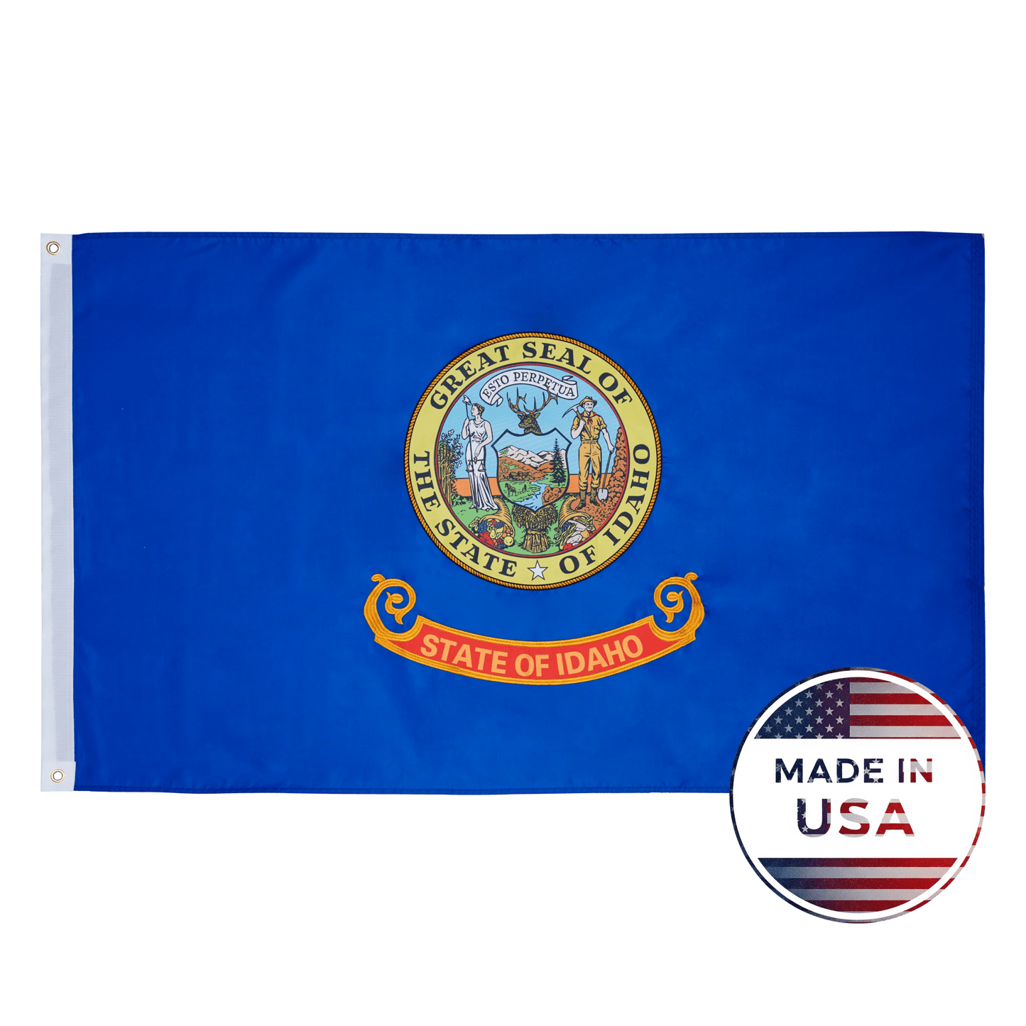 Idaho state flag made in USA with embroidered outdoor construction