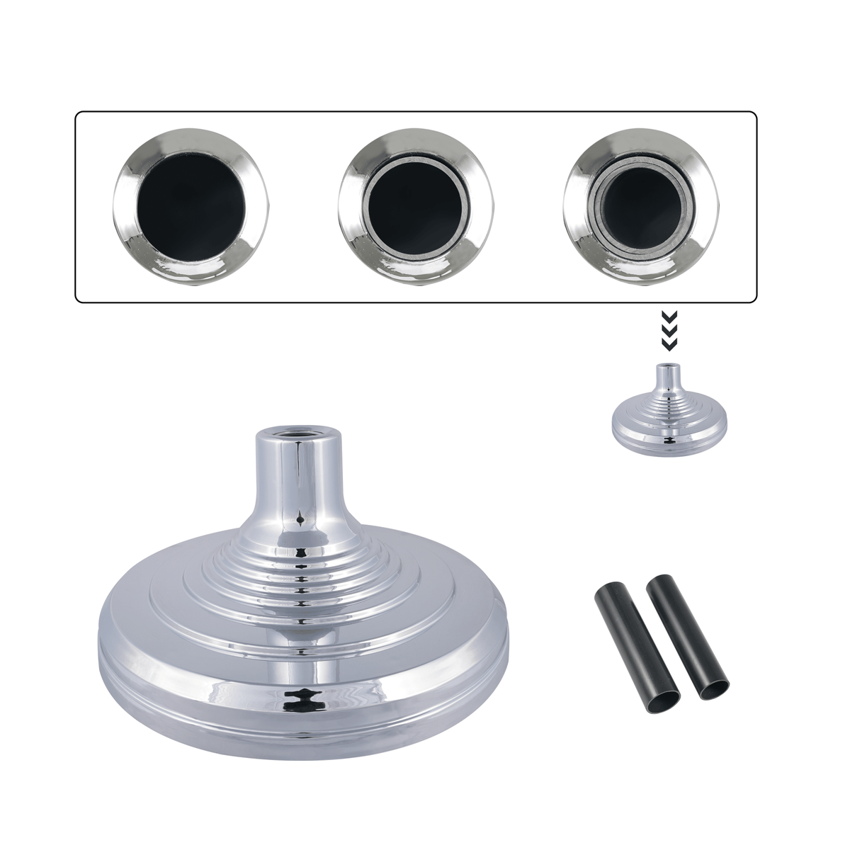 Indoor flagpole floor stand base assembly detail