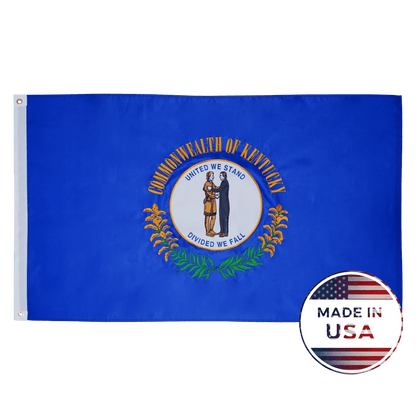 Kentucky state flag made in USA with embroidered outdoor construction