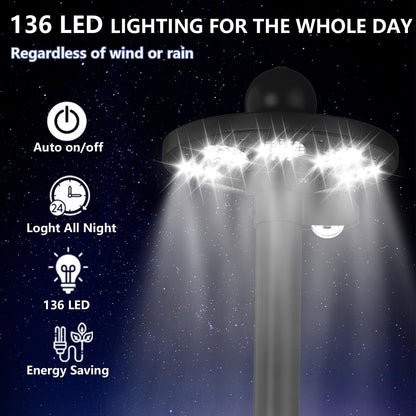 LED lighting system with features highlighted on a dark background