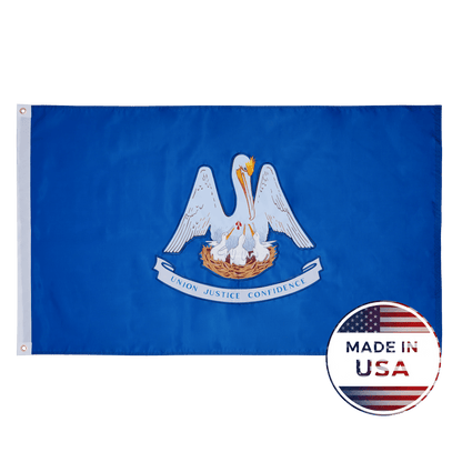 Louisiana state flag made in USA with embroidered outdoor construction