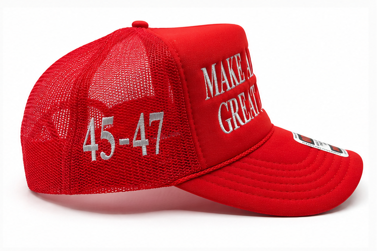 MAGA Trucker Hat – Make America Great Again 45-47 Red Mesh Cap