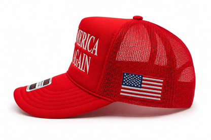 MAGA Trucker Hat – Make America Great Again 45-47 Red Mesh Cap