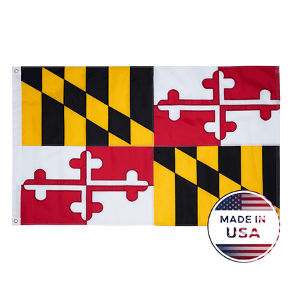 Maryland state flag made in USA with embroidered outdoor construction