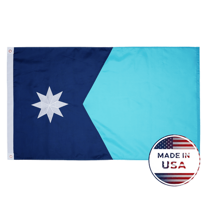 Minnesota state flag made in USA with embroidered outdoor construction