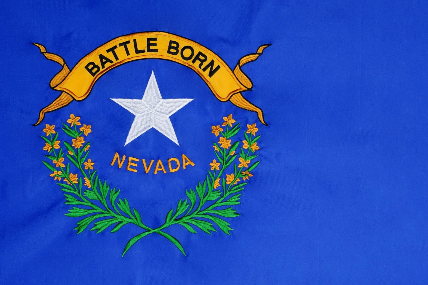 Nevada state flag embroidered detail and fabric construction