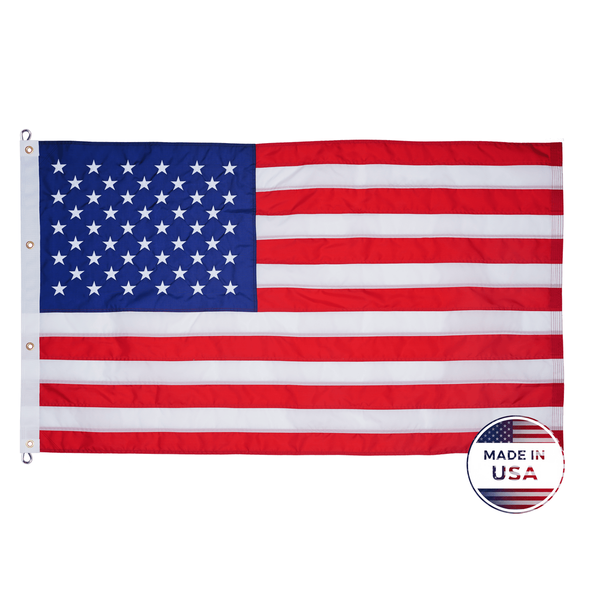 Nylon American flag size and construction detail