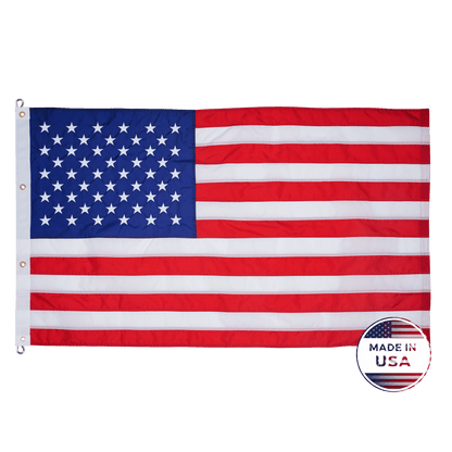 Nylon American flag size and construction detail