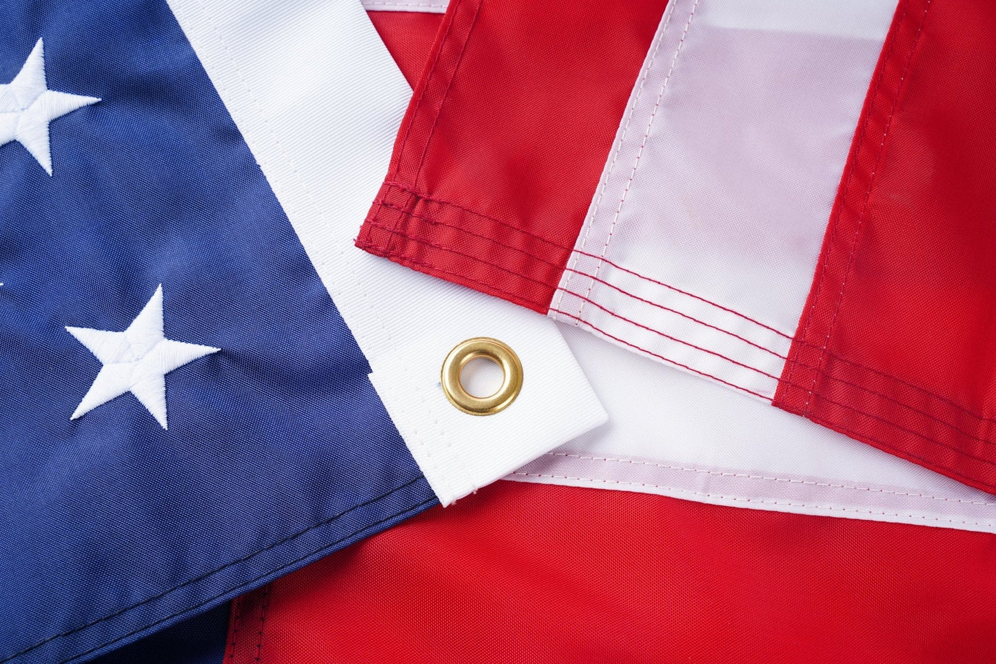 Nylon American flag fabric and stitching detail