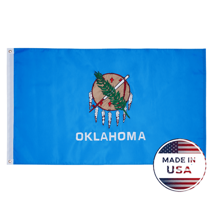 Oklahoma state flag made in USA with embroidered outdoor construction