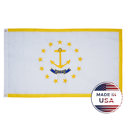 Rhode Island State Flag Made in USA – Embroidered Flag