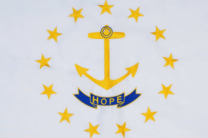 Rhode Island State Flag Made in USA – Embroidered Flag