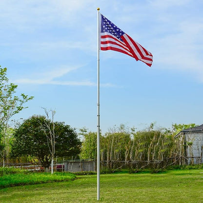 20FT Telescoping Flag Pole Kit with 3x5 American Flag: - Freedom Flag Co.