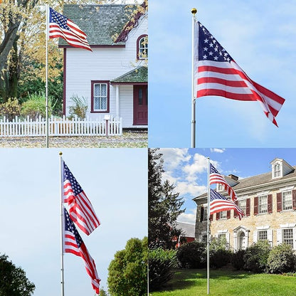 20FT Telescoping Flag Pole Kit with 3x5 American Flag: - Freedom Flag Co.