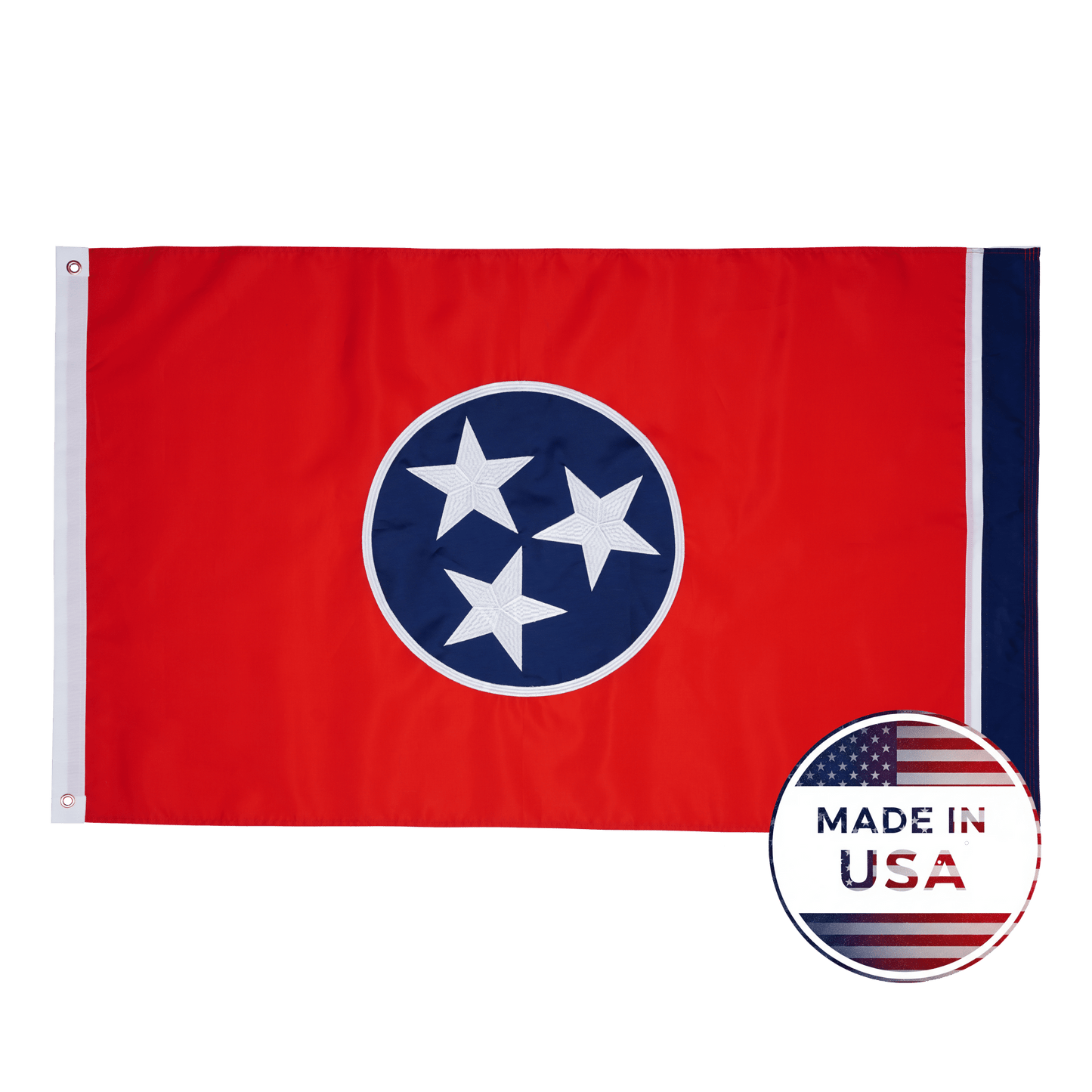 Tennessee State Flag Made in USA – Embroidered Outdoor Flag
