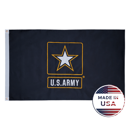 Black U.S. Army flag made in USA with double-sided construction