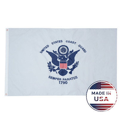U.S. Coast Guard flag made in USA with double-sided construction