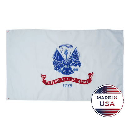White U.S. Army flag made in USA with double-sided construction