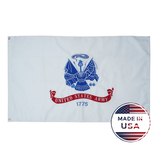 White U.S. Army flag made in USA with double-sided construction
