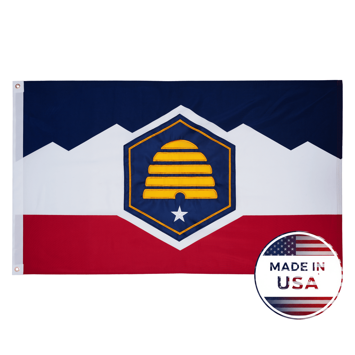 Utah State Flag Made in USA – Embroidered Outdoor Flag
