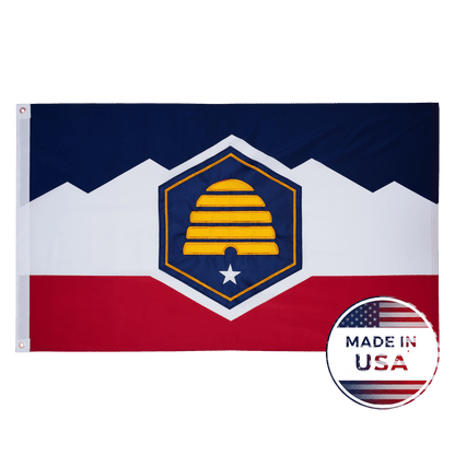 Utah State Flag Made in USA – Embroidered Outdoor Flag