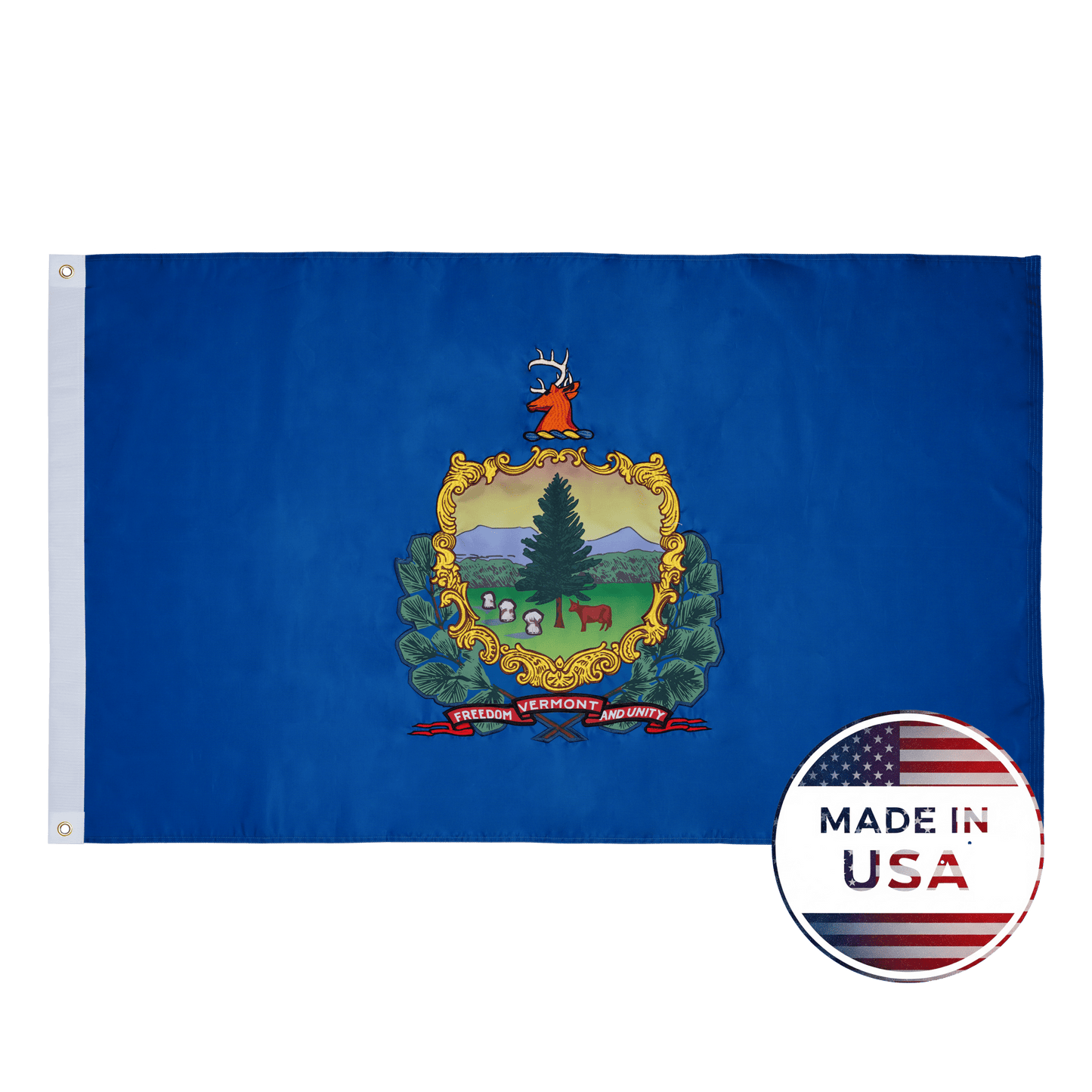 Vermont State Flag Made in USA – Embroidered Outdoor Flag