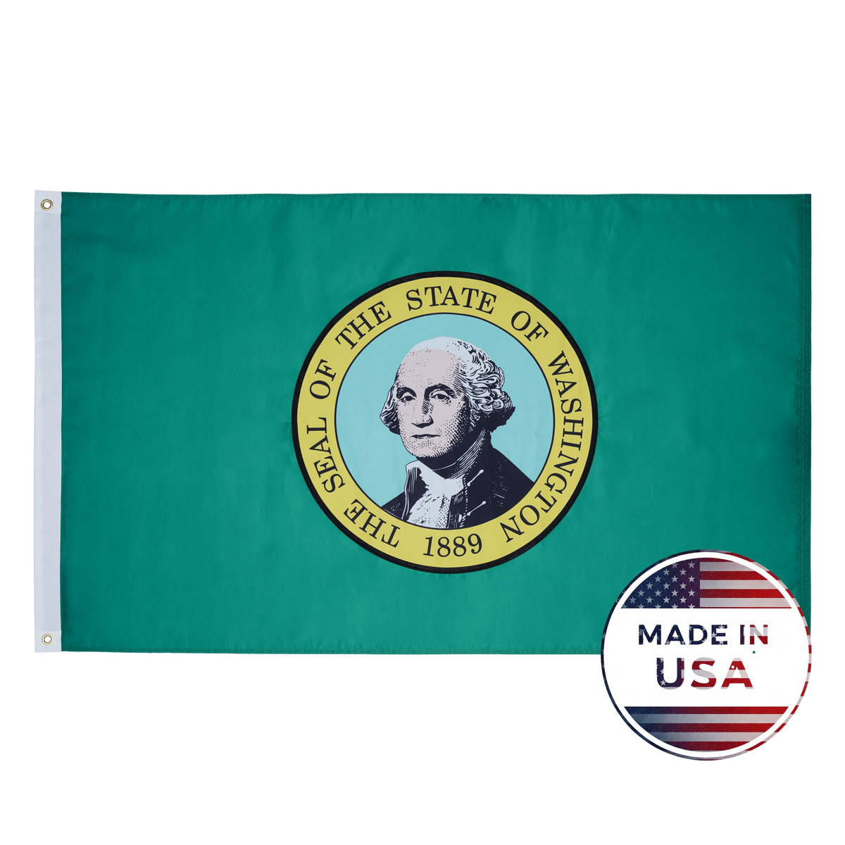Washington State Flag Made in USA – Embroidered Outdoor Flag