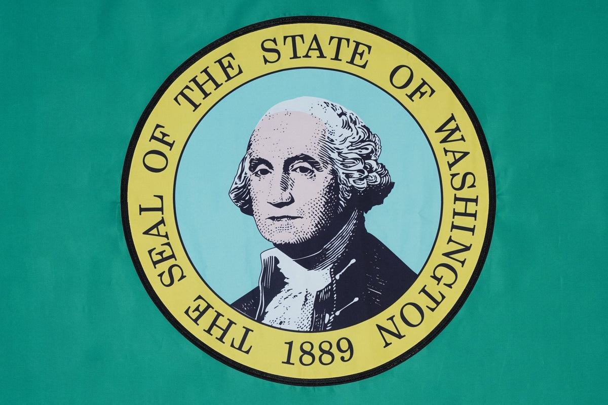Washington State Flag Made in USA – Embroidered Outdoor Flag