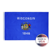 Wisconsin State Flag Made in USA – Embroidered Outdoor Flag