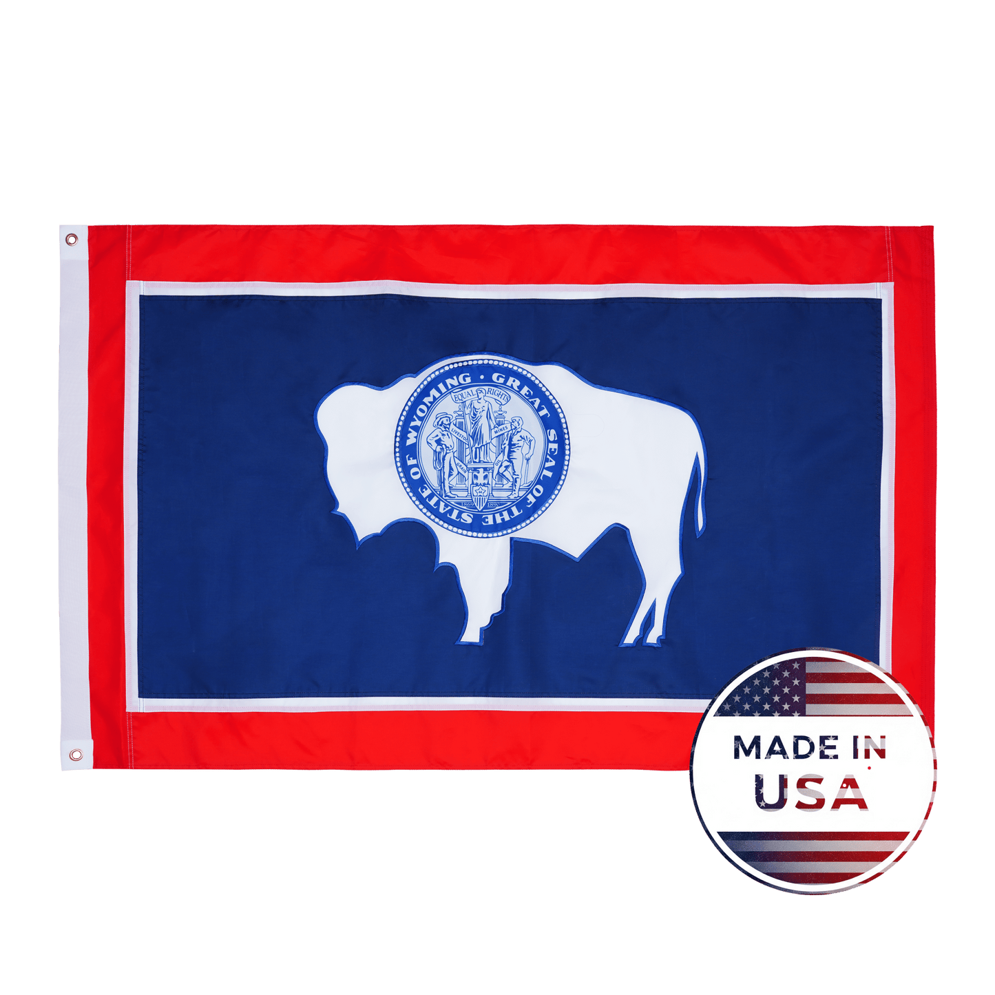 Wyoming State Flag Made in USA – Embroidered Outdoor Flag