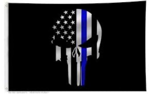 Blue Line Punisher Flag